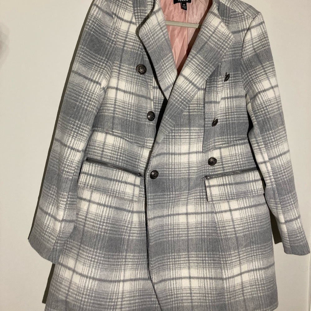 Torrid womens woold plaid jacket